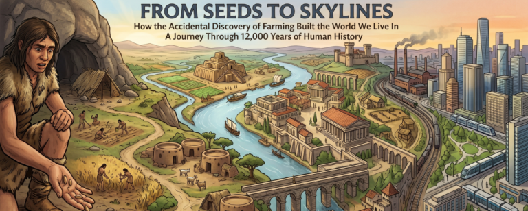 FROM SEEDS TO SKYLINES – How the Accidental Discovery of Farming Built the World We Live In – A Journey Through 12,000 Years of Human History