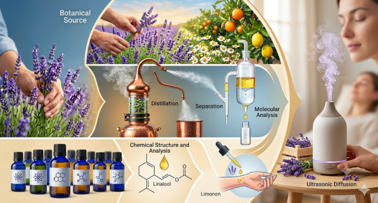 Essential Oils: Production, Distillation & Diffuser Use | A Complete Guide to the Science, Sourcing, and Safe Use of Aromatic Plant Extracts